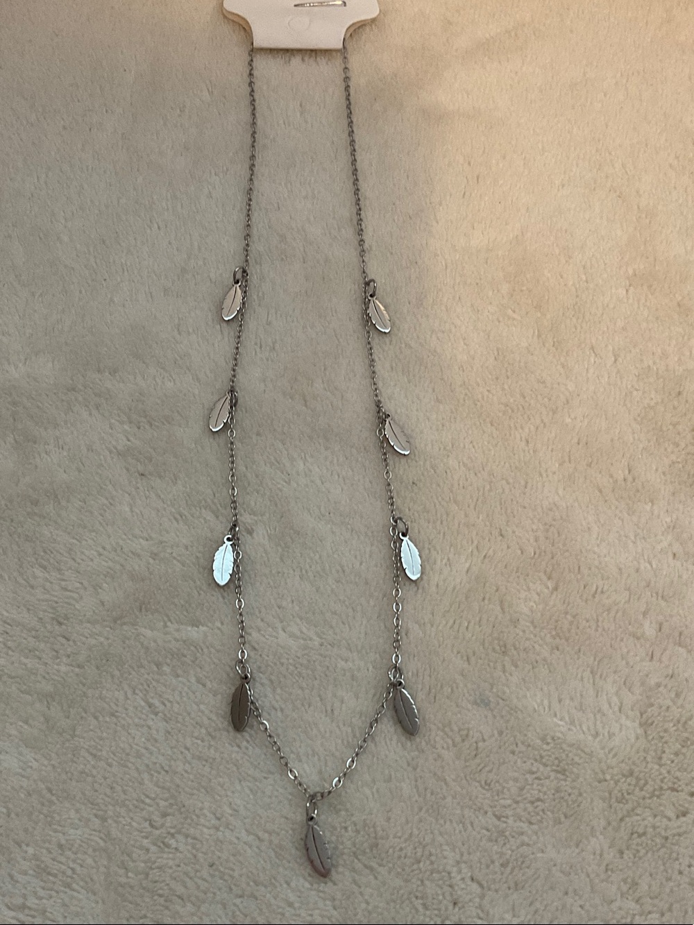 Fashion Jewelry Silver Leaf Station Necklace - Women Jewelry